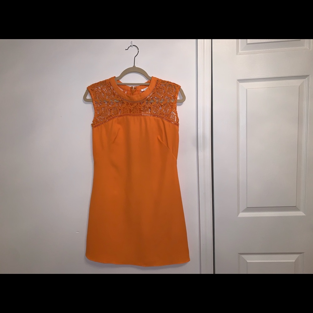 Orange Dress with Lace Detailing